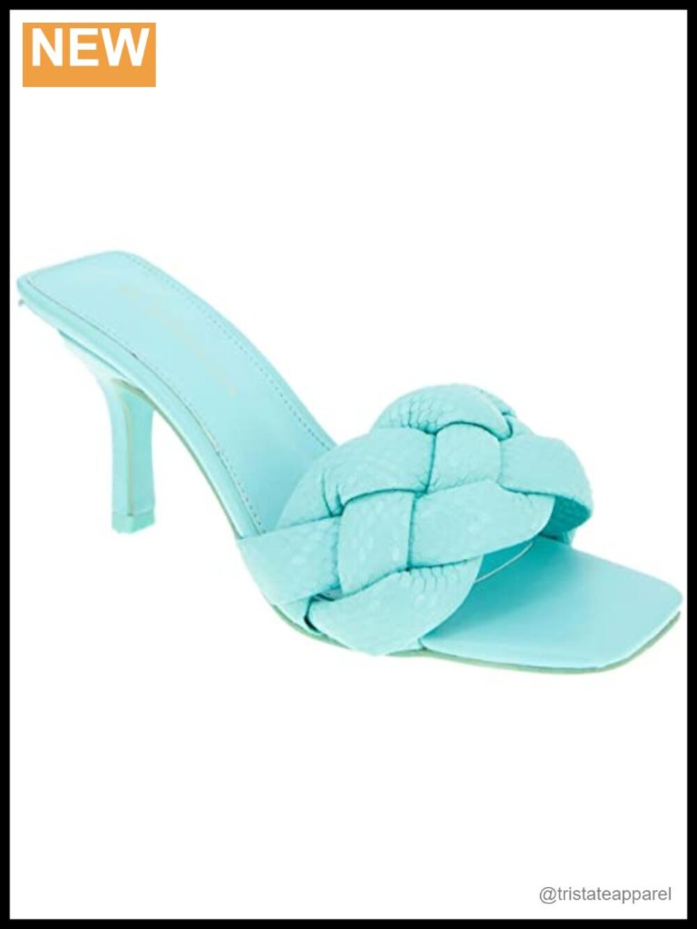 Faux Leather Stiletto Heel Mule Padded Footbed Dressy Casual